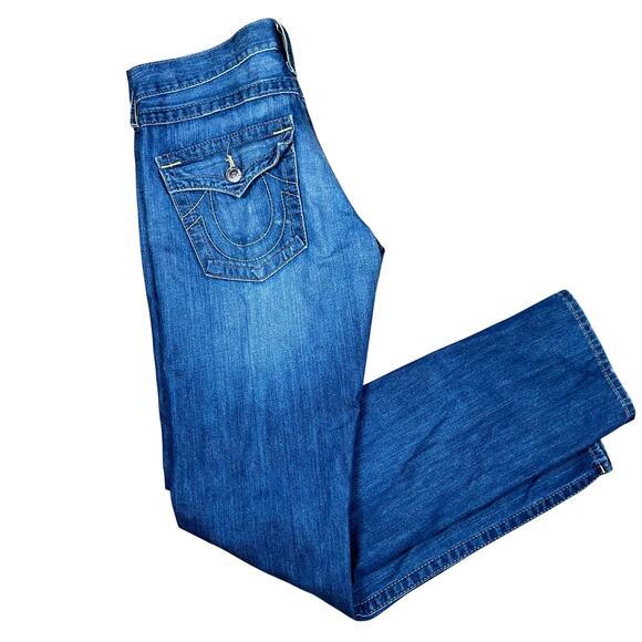 Vintage True Religion Jeans Y2K Size 28 Jordan Straight Leg Distressed denim USA - Picture 5 of 11